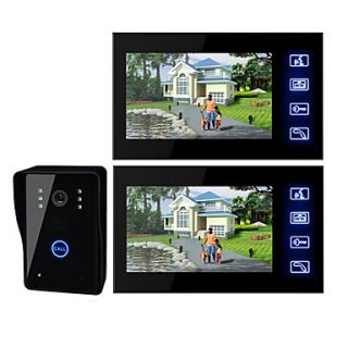 7 Inch TFT LCD Video Door with Touch key (1 Camera with 2 Monitors)