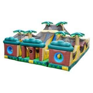 Kidwise 3 Piece Obstacle Course Interactive Inflatable  Tropical Multicolor  