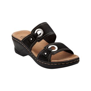 Clarks Lexi Willow Leather Slide Sandals, Black, Womens