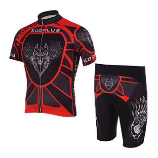 100% Polyester and Quick Dry Mens Cycling Short Suits (Red Wolf)