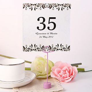 Personalized Square Table Number Card   Artistic Leaf (Set fo 10)