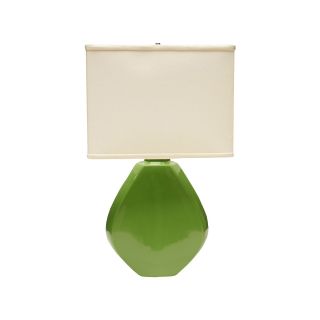Ceramic Octagon Table Lamp, Green