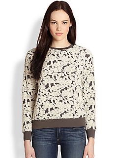Rebecca Taylor Floral Sweatshirt   Charcoal