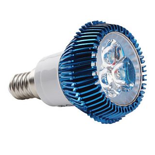 E14 3W 270LM 6000 6500K Natural White Light Blue Shell LED Spot Bulb (85 265V)