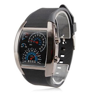 Mens Rubber Digital LED Wrist Watch (Black)