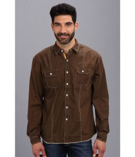 Arnold Zimberg Double Pocket Button Down Mens Long Sleeve Button Up (Brown)