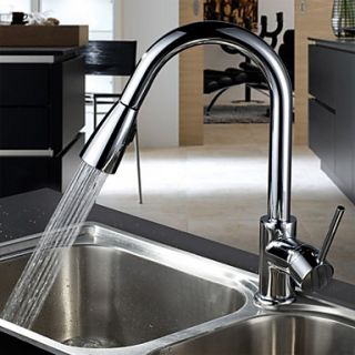 Sprinkle by Lightinthebox   Contemporary Solid Brass Pull Out Kitchen Faucet Chrome Finish