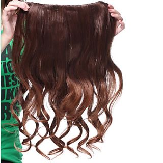 Long Clip In High Quality Synthetic Curly Hair Extension Two Colors Available