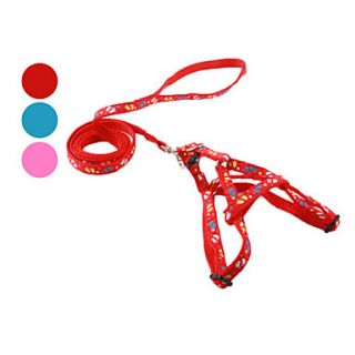 Footprint Nylon Slim Dog Harness with 120CM Leash (Assorted sizes, Assorted Colors)