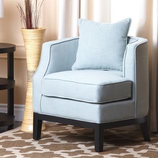 Abbyson Living Eve Blue Fabric Corner Chair