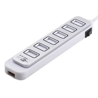7 Port High Speed USB 2.0 Hub with Switch (Silver)