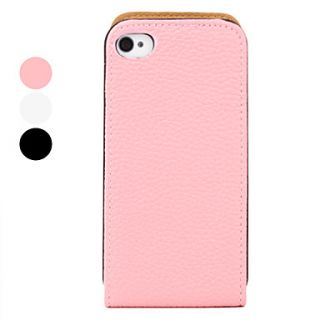 Litchi Grain Flip PU Leather Case for iPhone 4 and 4S (Assorted Colors)