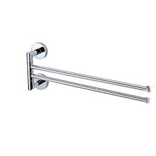 Chrome Finish Double Wall Mount Movable Towel Bar