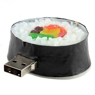 8GB Rounded Sushi Shaped USB 2.0 Flash Drive (Black)