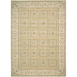 Nourison Newport Garden Gold Wool blend Rug (53 X 79)