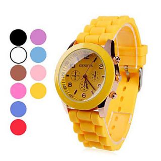 Unisex Quartz Analog Plastic Band Wrist Watch (Assorted Colors)