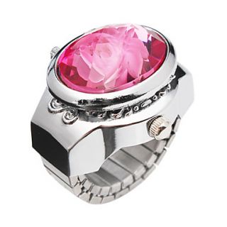 Charming Alloy Flower Design Adjustable Ring Watch(More Colors)