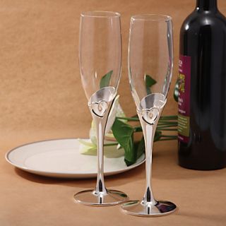 Hearts Design Champagne Toasting Flutes