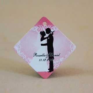 Personalized Rhombus Favor Tag   Wedding Romance (Set of 30)