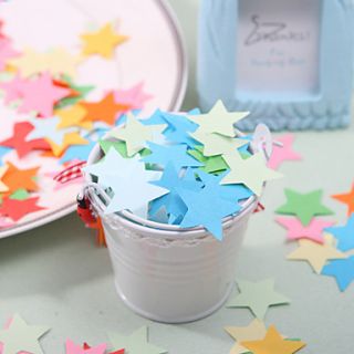 Little Five point Star Shaped Paper Confetti   Pack of 350 Pieces (Random Color)