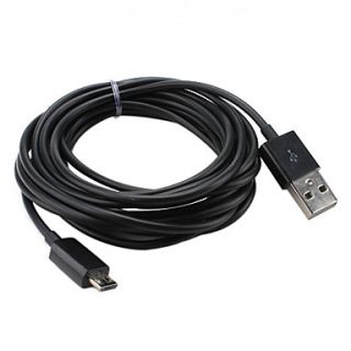 USB Sync and Charge Cable for Samsung Galaxy S3 I9300, I9100 Others (Black, 300cm Length)