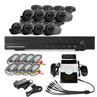 8 Channel DVR Home Security Surveillance Camera System With 8 Warterproof Outdoor IR CCTV