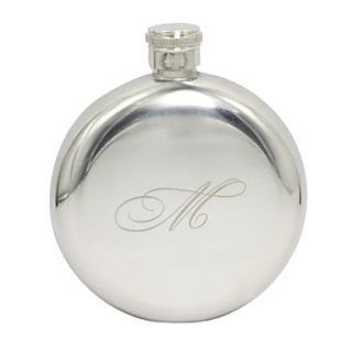 Personalized Round Stainless Steel 5 oz Flask with Glass Window