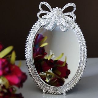 Silver Plated Alloy with A Bow Makeup Mirror