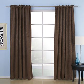 (One Pair) Casual Solid Polyester Blackout Thermal Curtain