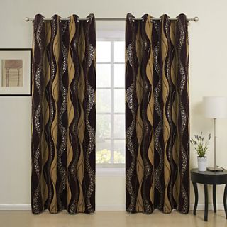 (One Pair) Classic Brown Chenille Thermal Curtain