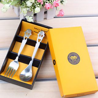 Smile Stainless Steel Spoon And Fork Set Wedding Favor
