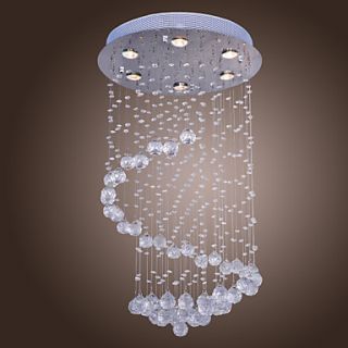 Modern Flush Mount with 6 Lights in Crystal Beaded Design