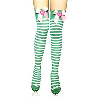 Cute Green Stripes And Bow Sweet Lolita Stockings