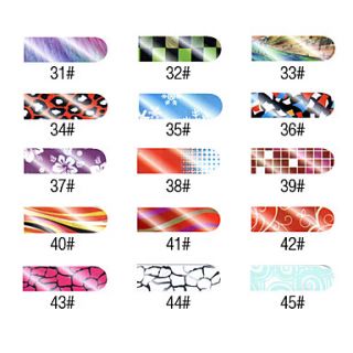 16 PCS Lovely Pattern Nail Foil Art Full Cover Stickers Manicure