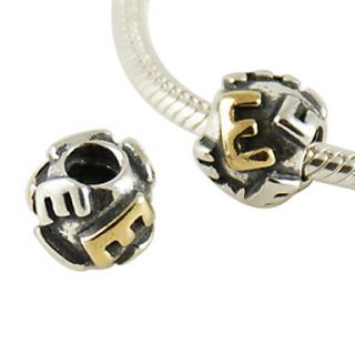 Silver Beads With Gold Plated(Golden)