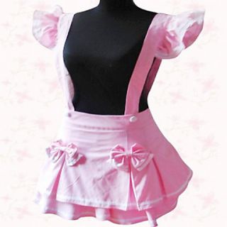 Mini Pink Terylene Sweet Lolita Suspender Skirt with Bow