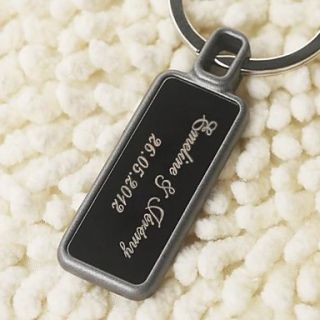 Personalized Square Alloy Keyring   Set of 6