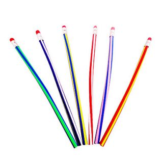 Flexible Colorful Soft Pencil with Eraser (Random Color)