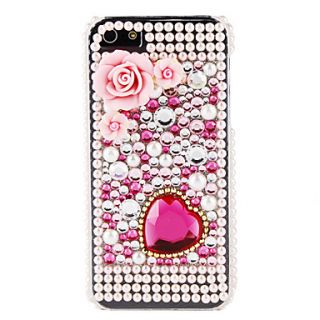 Heart Flower and Diamond Surface Hard Case for iPhone 5