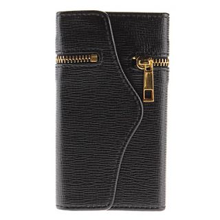 Wallet Design PU Leather Case with Zipper for iPhone 5/5S