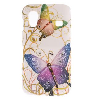 Colorful Butterfly Pattern Hard Case with Diamond for Samsung Galaxy Ace S5830