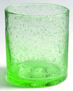 Tag Ltd Bubble Glass Green Double Old Fashioned   Pale Green, Tiny Bubbles, No T