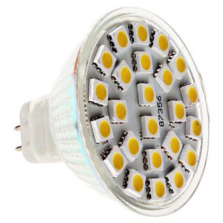 MR16 5W 24x5050 SMD 380 420LM 2800 3300K Warm White Light LED Spot Bulb (12V)