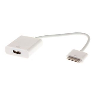 HDMI Female to 30 Pin Male Adapter Cable for iPad, iPhone 4/4S and Others