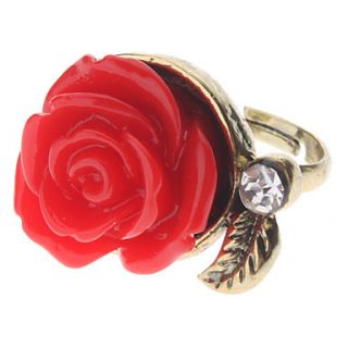 Vintage Style Red Rose Ring