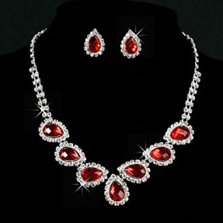 Gorgeous Alloy With Rhinestone Womens Jewelry Set Including Necklace, Earrings
