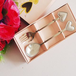 Heart Shaped Stainless Spoon And Fork Set(2 Pieces)