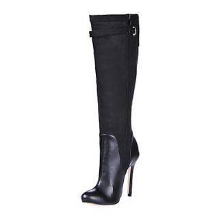 Leatherette / Suede Stiletto Heel Knee High Boots With Split Joint Party / Evening Shoes