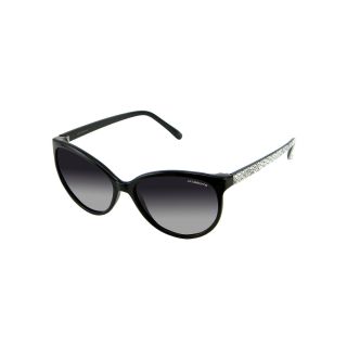 LIZ CLAIBORNE Chips Cat Eye Sunglasses, Black, Womens