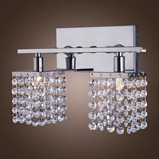 25W G9 Crystal and Metal Wall Lamp with 2 lights